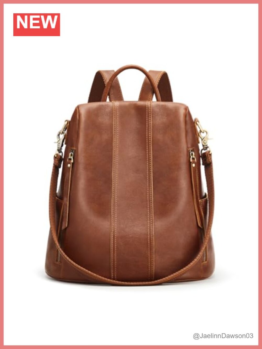Genuine Leather Women's Backpack Purse Anti-Theft Rucksack Shoulder Bag